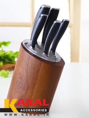 Karal ROMA stainless steel 6 pieces kitchen knife set with block